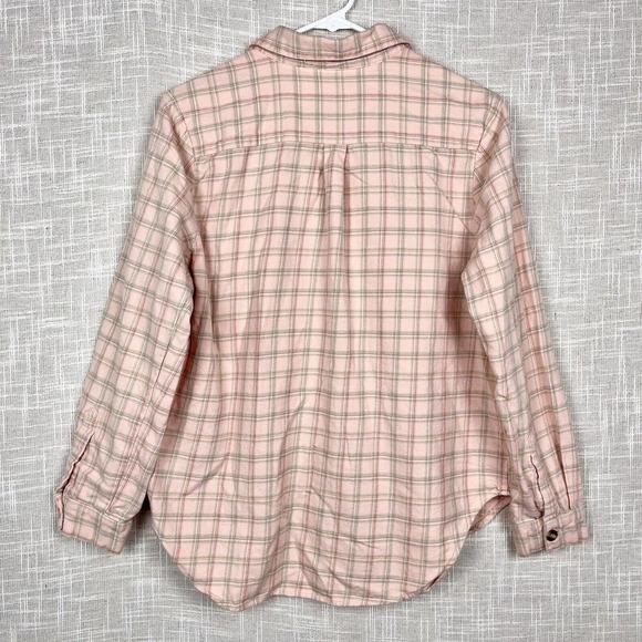 Roller Rabbit Pink Velha Plaid Cotton Flannel Buttondown Shacket Shirt Medium - Picture 4 of 4